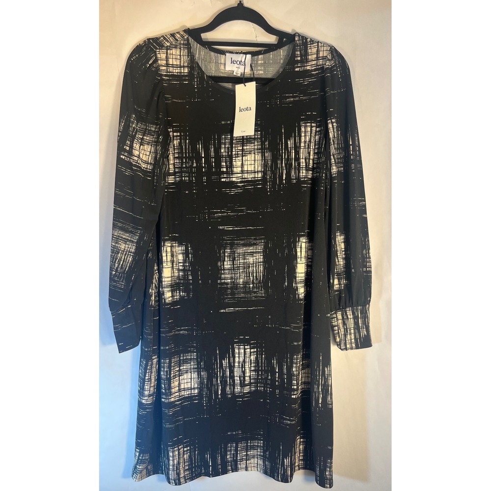 Leota Woman's Lone Sleeve Black and White Dress Size Medium Made In NY City
